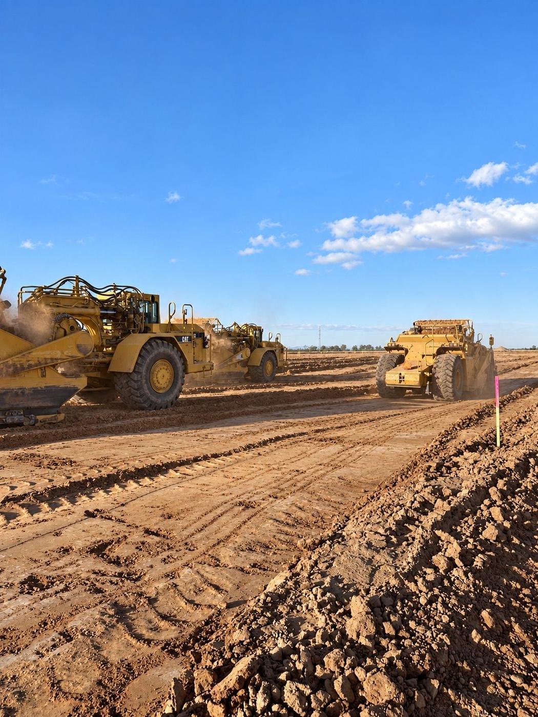 Tandem scrapers — earthmoving